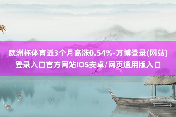 欧洲杯体育近3个月高涨0.54%-万博登录(网站)登录入口官方网站IOS安卓/网页通用版入口