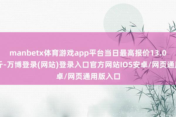 manbetx体育游戏app平台当日最高报价13.00元/公斤-万博登录(网站)登录入口官方网站IOS安卓/网页通用版入口