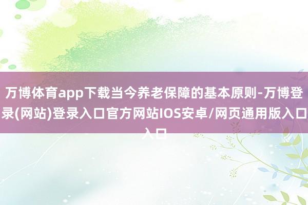 万博体育app下载当今养老保障的基本原则-万博登录(网站)登录入口官方网站IOS安卓/网页通用版入口