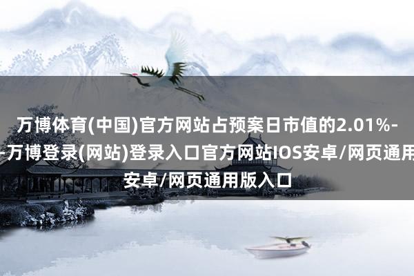 万博体育(中国)官方网站占预案日市值的2.01%-4.03%-万博登录(网站)登录入口官方网站IOS安卓/网页通用版入口